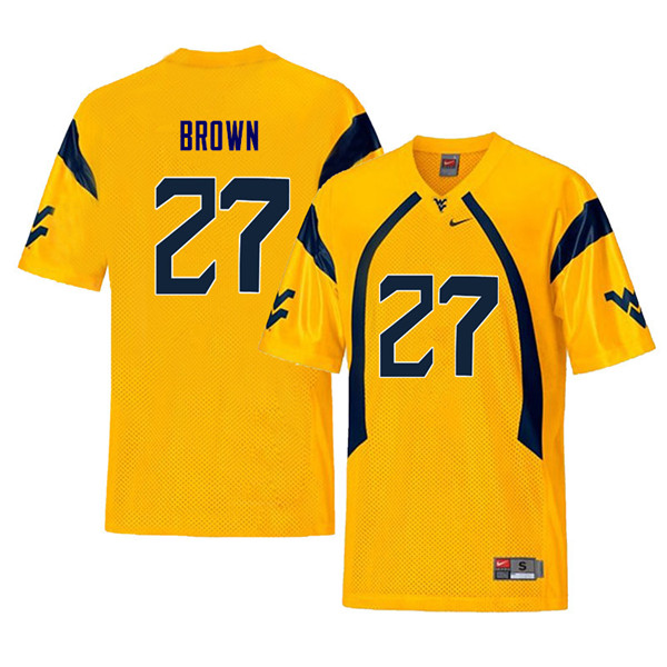 Men #27 E.J. Brown West Virginia Mountaineers Retro College Football Jerseys Sale-Yellow